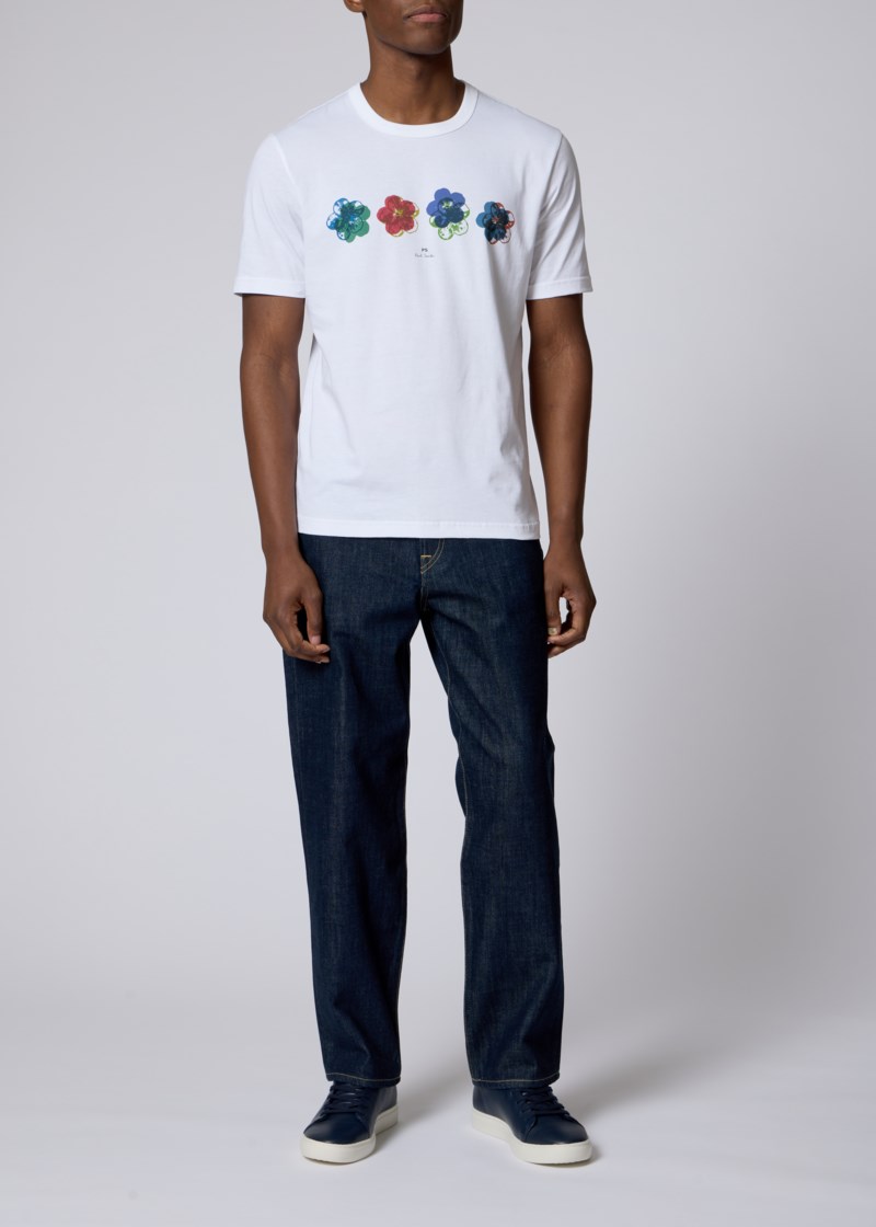 PS Paul Smith T-shirt casual fit zine floral cotton herr – bild 4