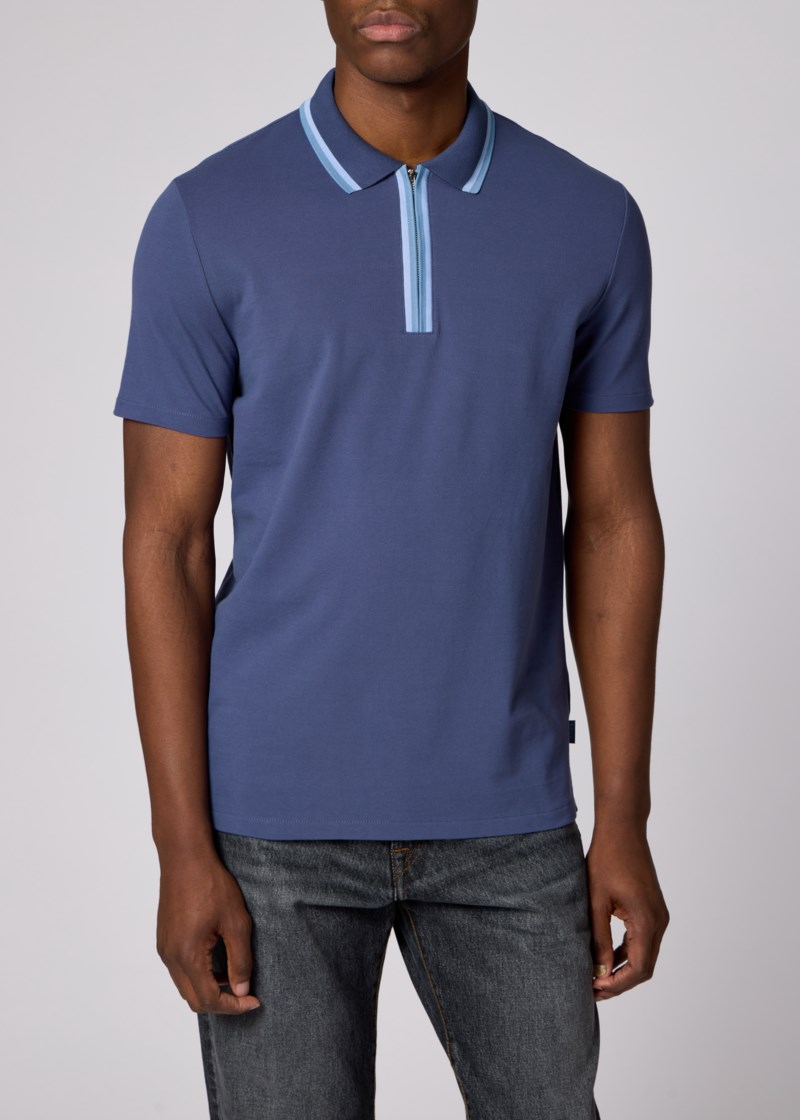 PS by Paul Smith Piké contrast tipping zip pikéer herr – bild 3