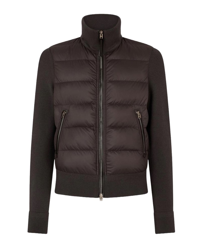 Cardigan nylon down front merino full zip