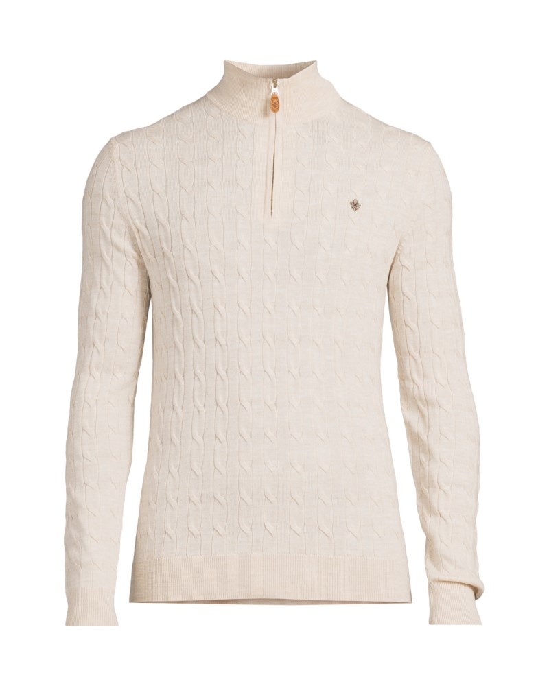 Tröja merino cable john zip
