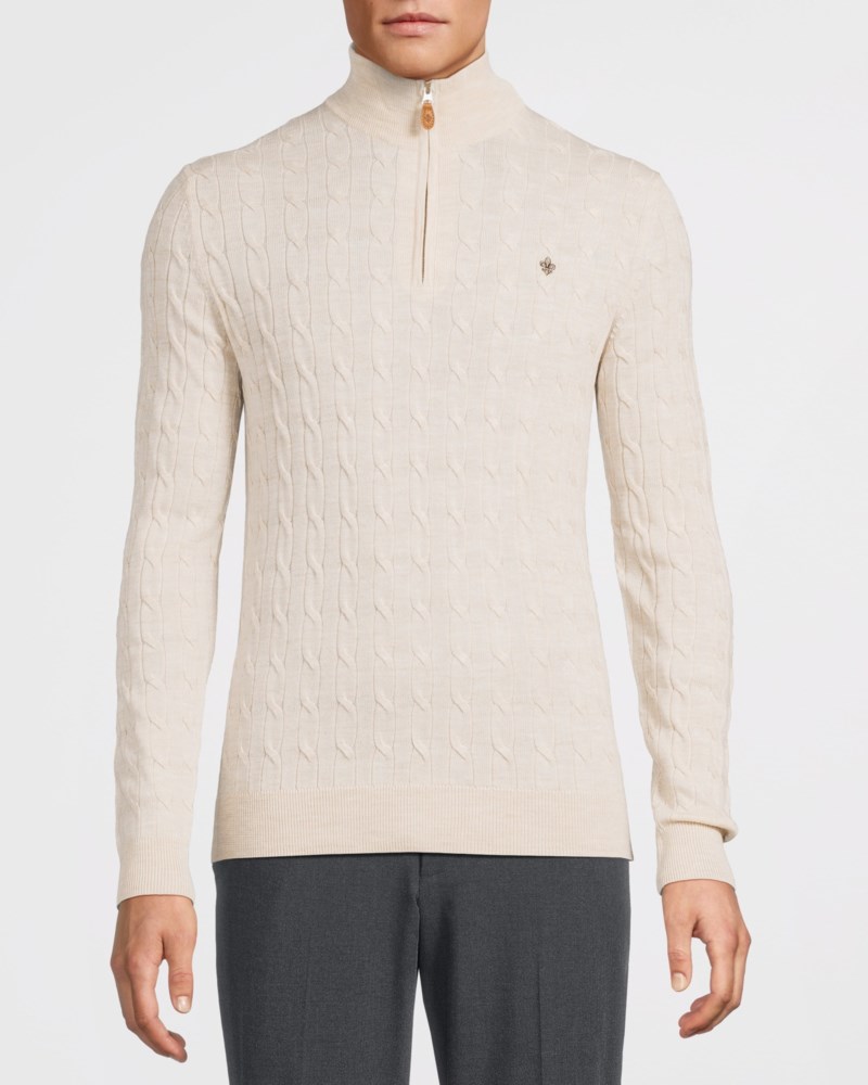 Morris Tröja merino cable john zip herr – bild 2