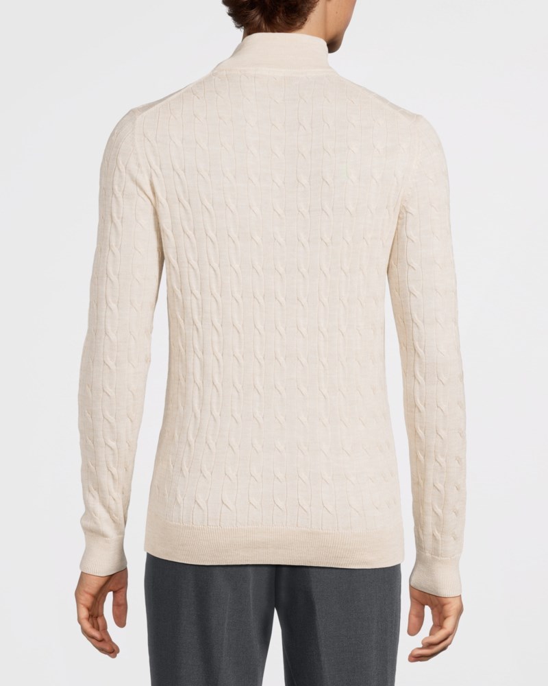 Morris Tröja merino cable john zip herr – bild 3