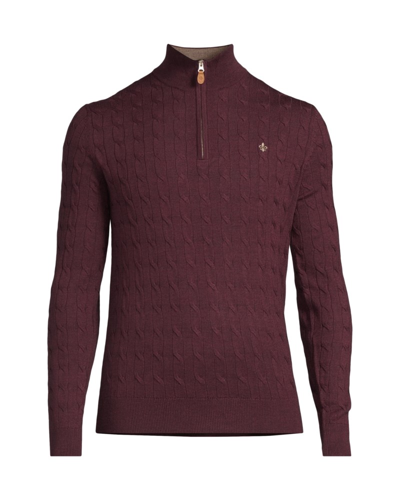 Tröja merino cable john zip