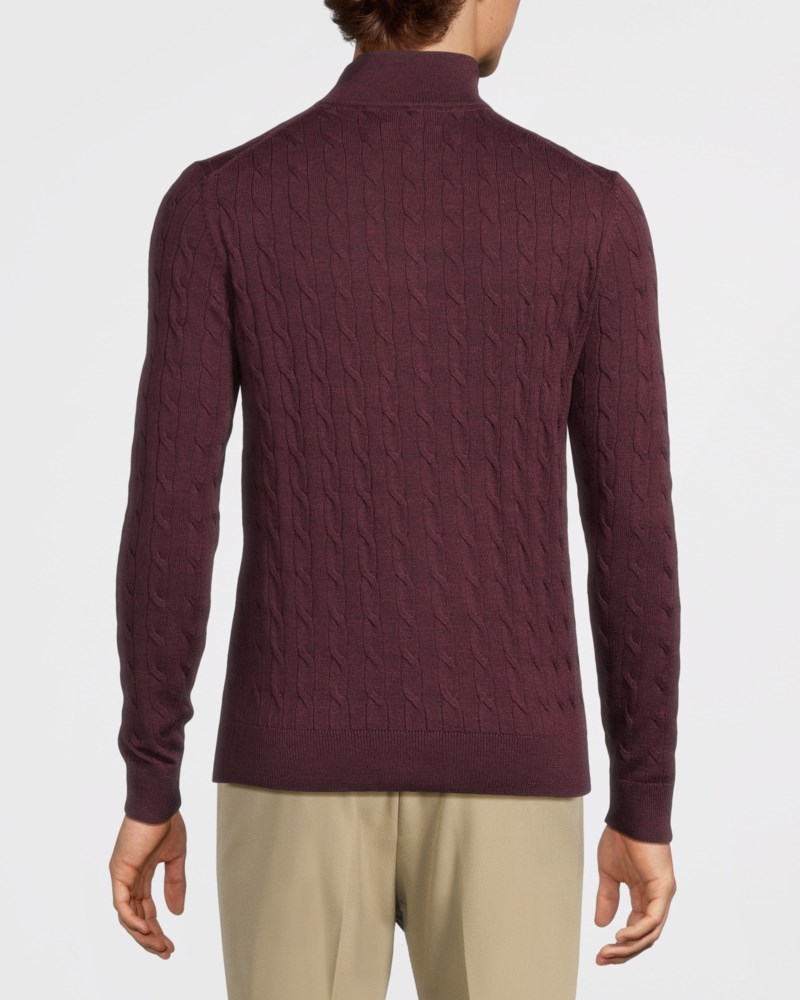 Morris Tröja merino cable john zip herr – bild 3