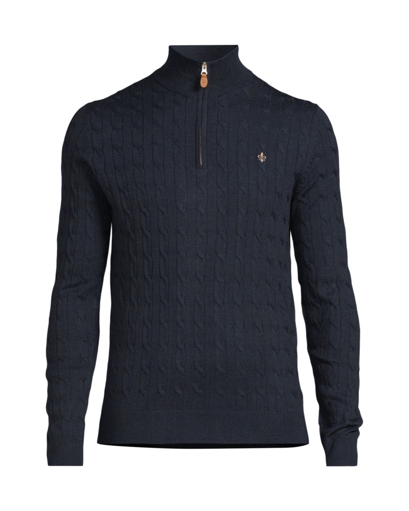 Tröja merino cable john zip