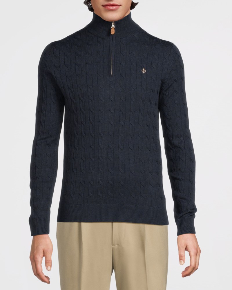 Morris Tröja merino cable john zip herr – bild 2