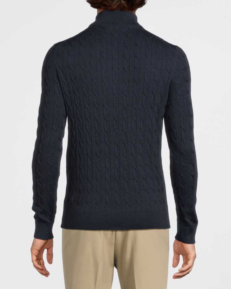 Morris Tröja merino cable john zip herr – bild 3