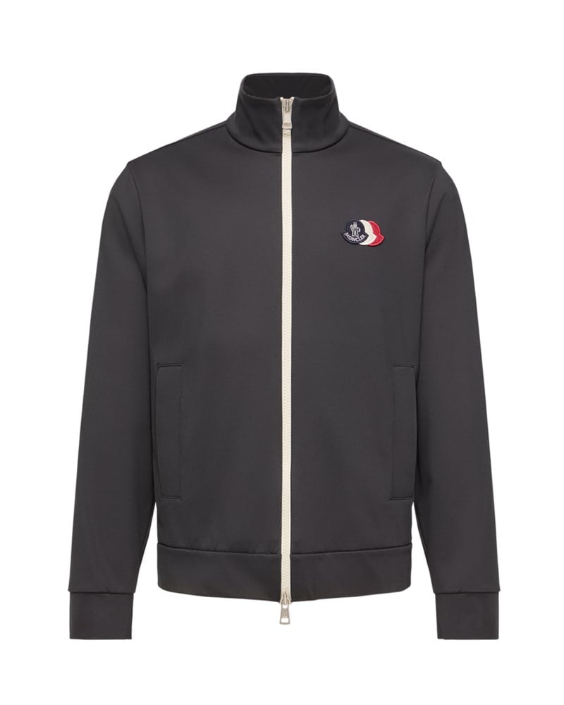 Sweatshirt tricolour logo zip-up