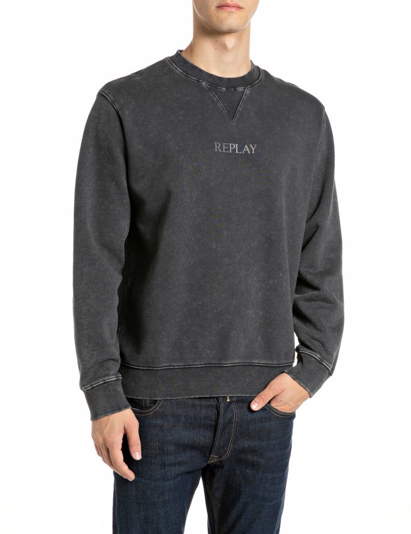 REPLAY Sweatshirt dyed brushed cotton herr – bild 2