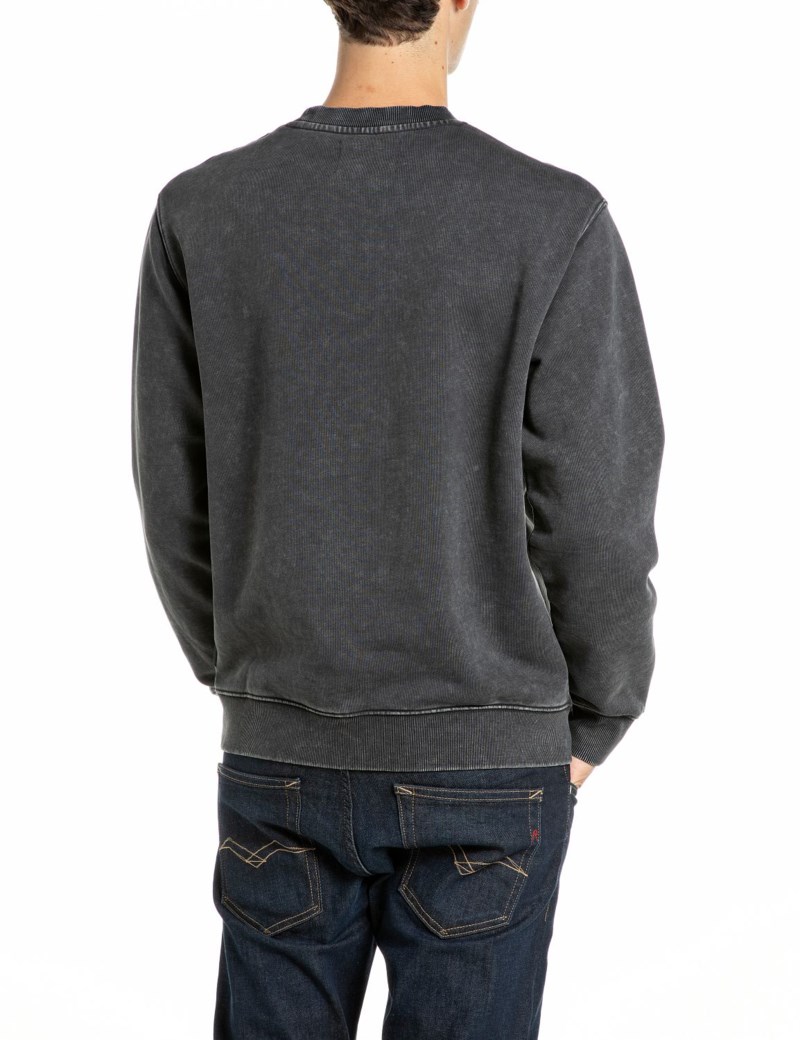 REPLAY Sweatshirt dyed brushed cotton herr – bild 3