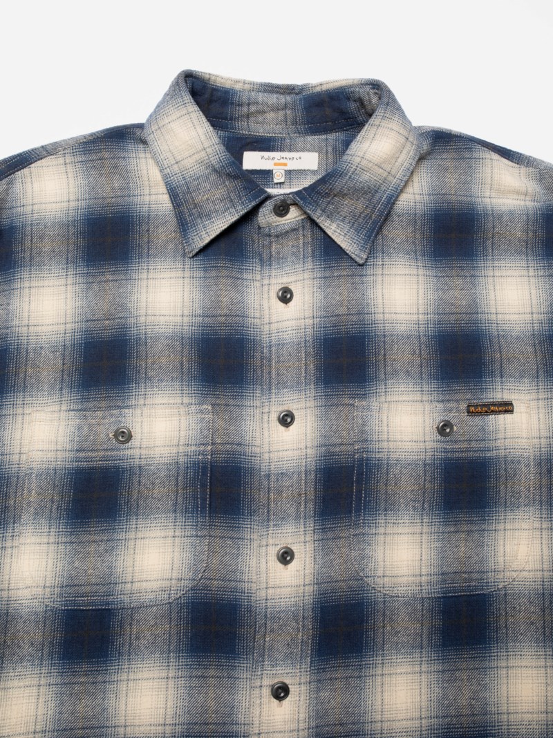 Nudie Jeans Julian Worker Shirt Checked rutiga skjortor herr – bild 8