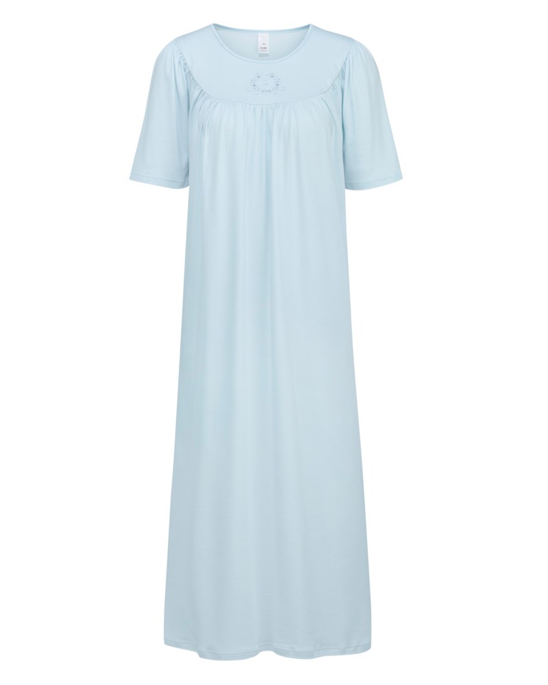 Nattlinne soft cotton ss ljusblå 1