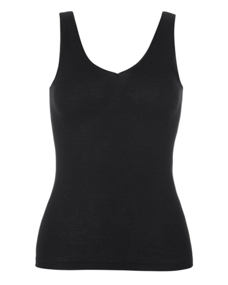 Linne woolen silk tank top svart 1