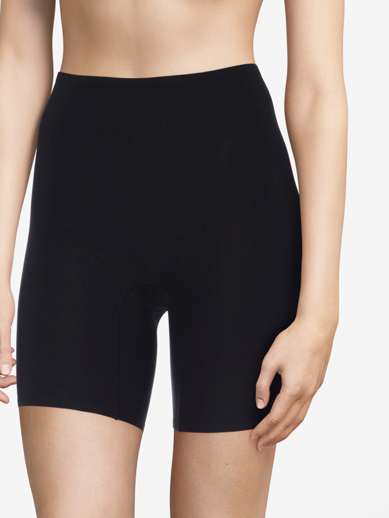 Shorts soft stretch high waist mid-thigh svart 2