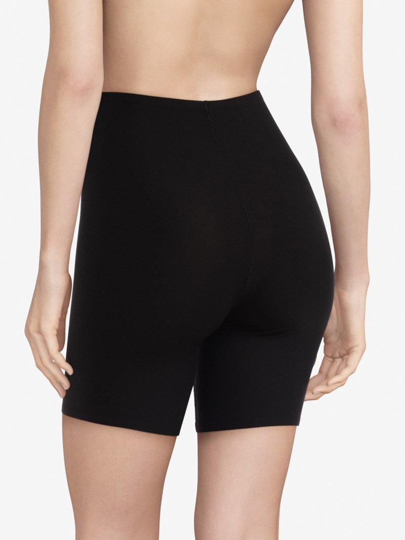 Shorts soft stretch high waist mid-thigh svart 3