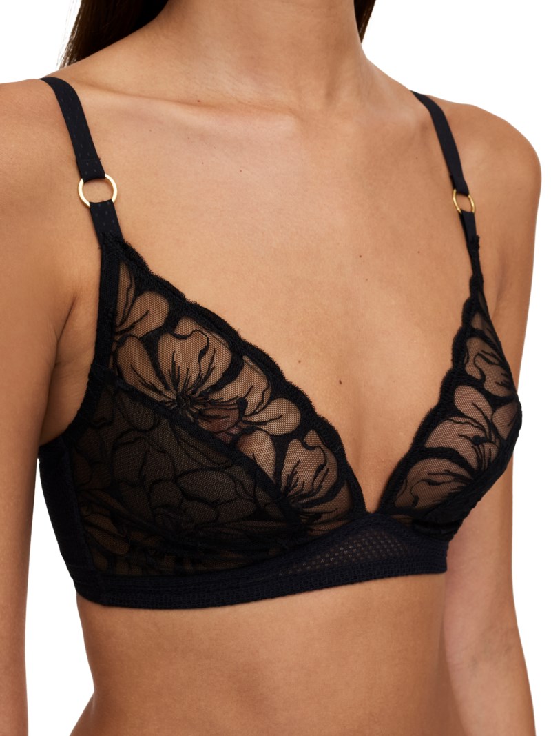 Bh  fleurs bra triangle svart 4