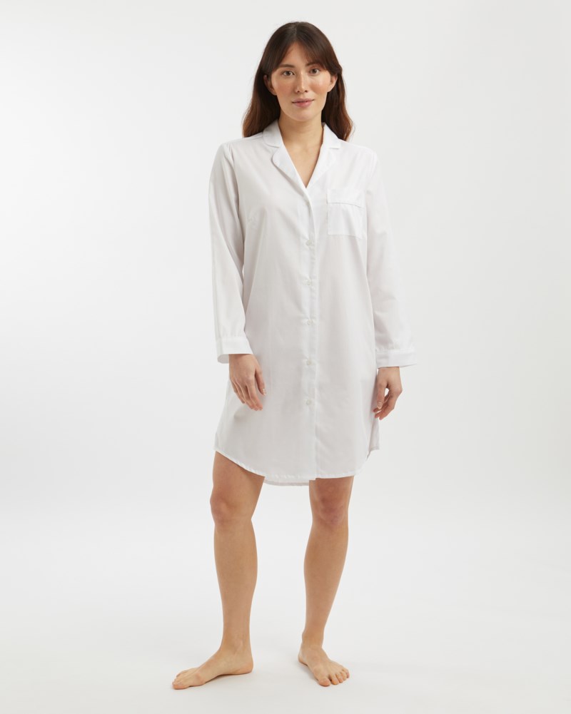 Nattskjorta jacquard vit 2