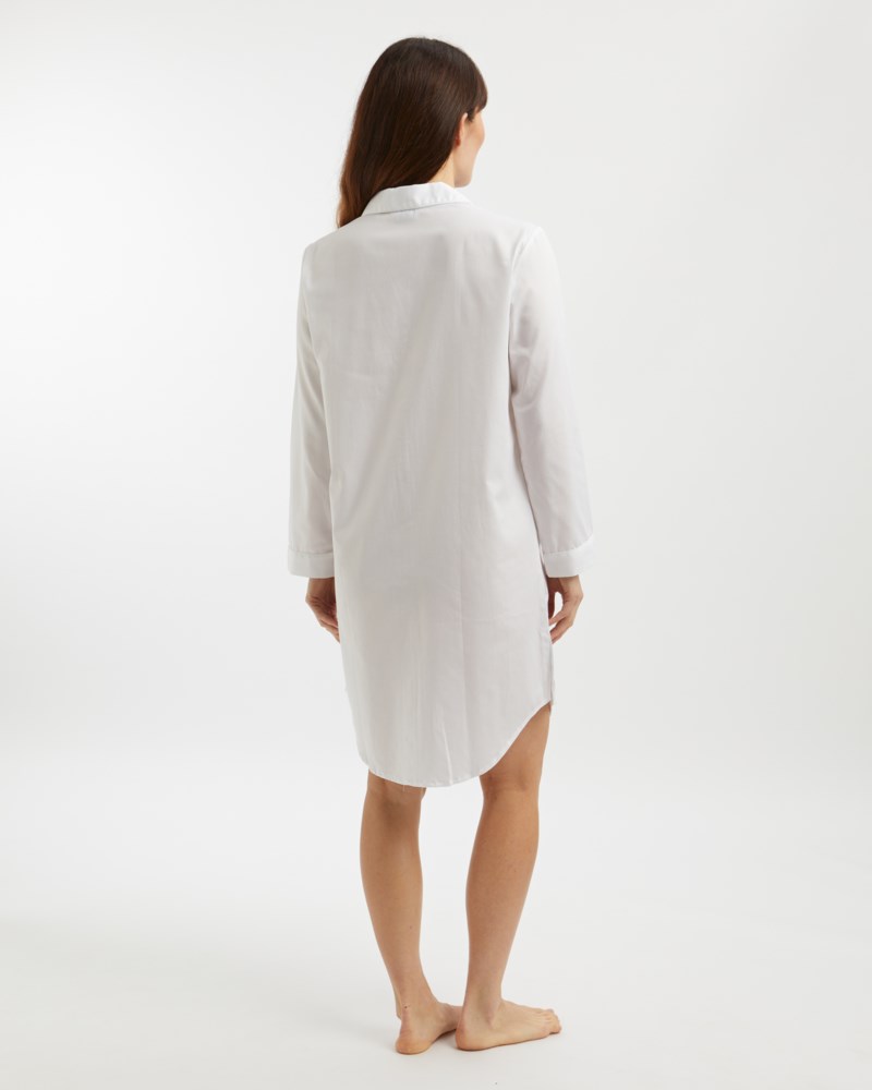 Nattskjorta jacquard vit 5