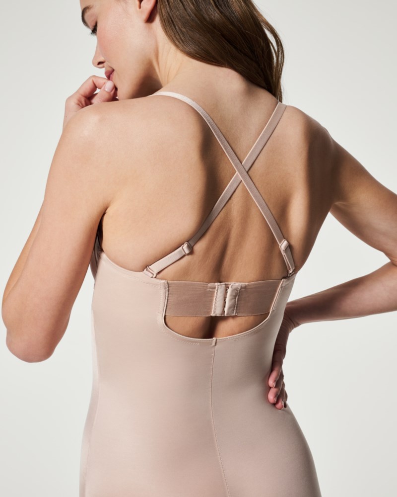 Bodysuit suit your fancy strapless cupped mt champagne beige 4