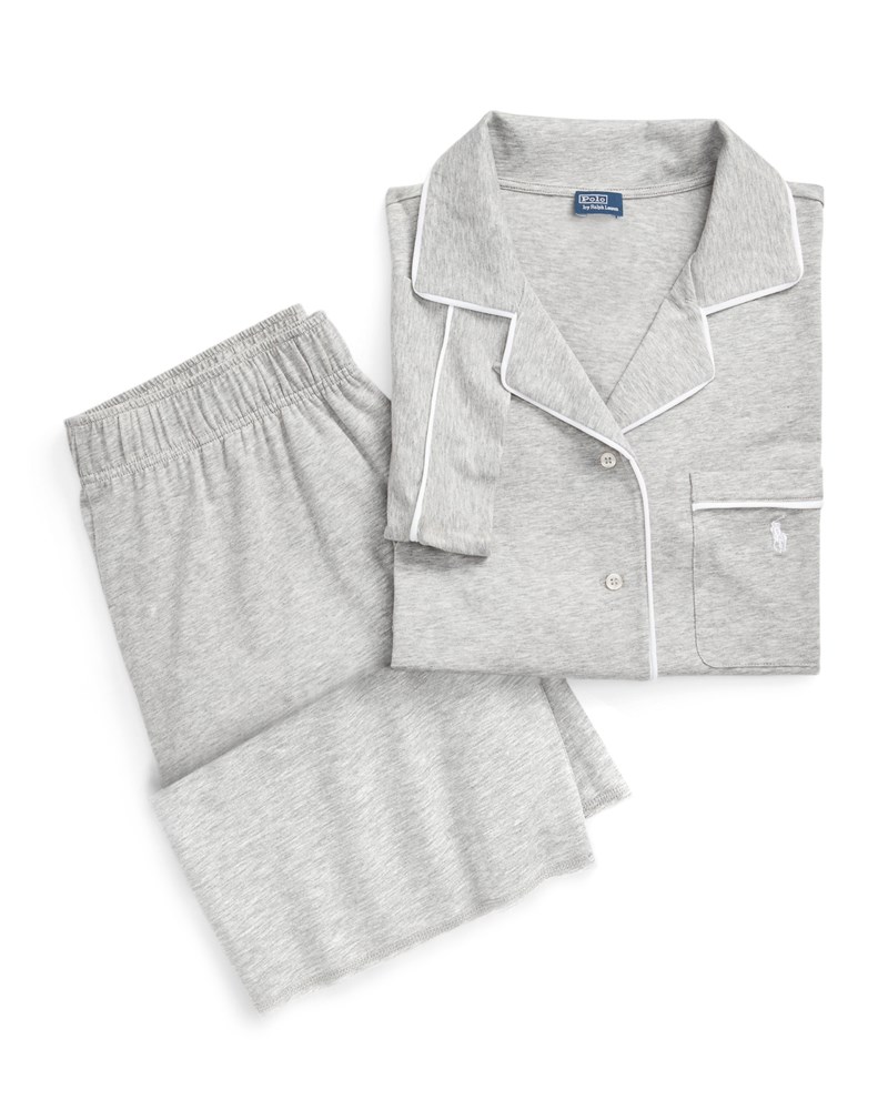 Pyjamas long jersey heather grey 1