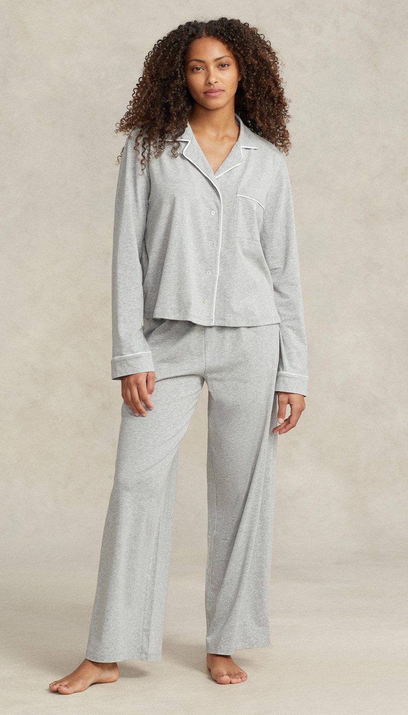 Pyjamas long jersey heather grey 3