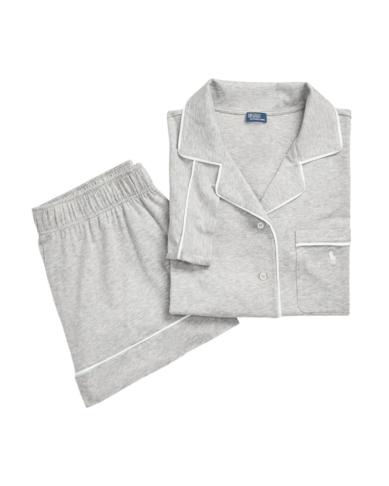 Pyjamas short jersey heather grey 1