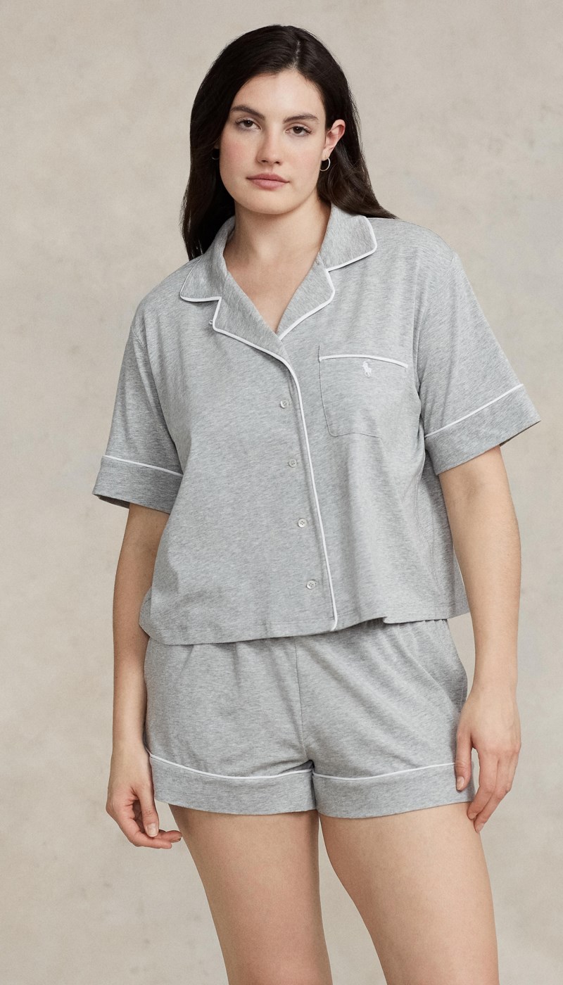 Pyjamas short jersey heather grey 2