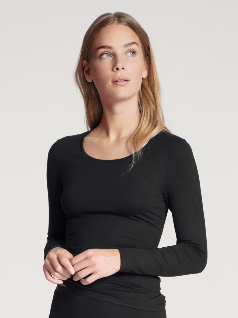 Långärmad topp natural comfort schwarz 2