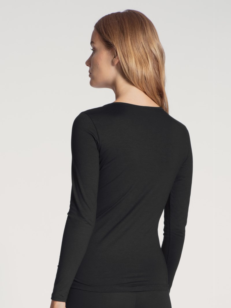 Långärmad topp natural comfort schwarz 3