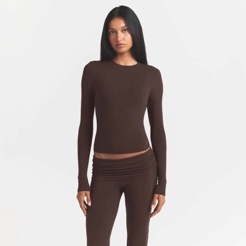 SKIMS Cotton jersey long sleeve t-shirt dam – bild 3