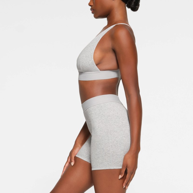 Shorts cotton rib boxer light heather grey 3