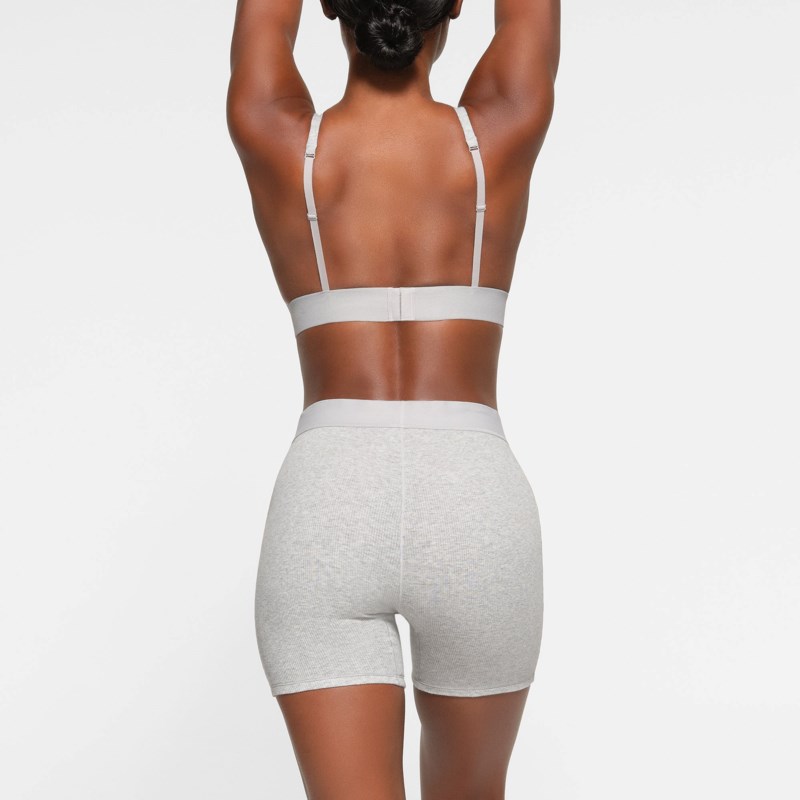 Shorts cotton rib boxer light heather grey 4