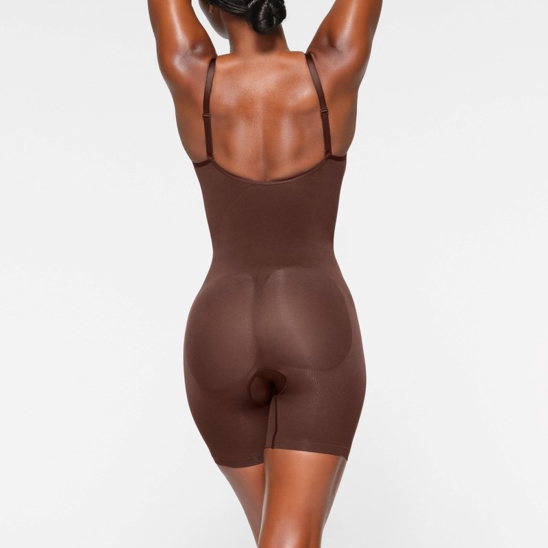 Bodysuit seamless sculpt mid thigh clay 16