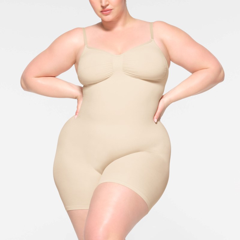 Bodysuit seamless sculpt mid thigh clay 2