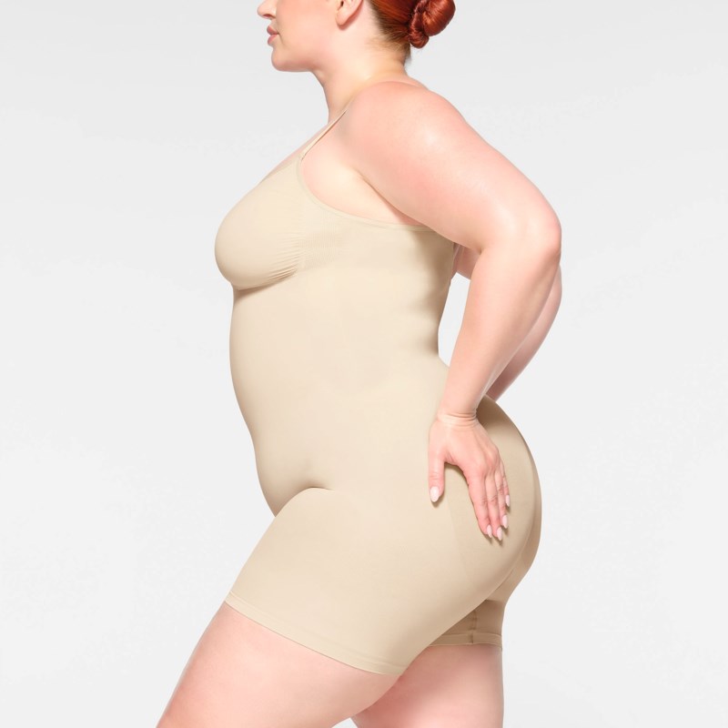 Bodysuit seamless sculpt mid thigh clay 3