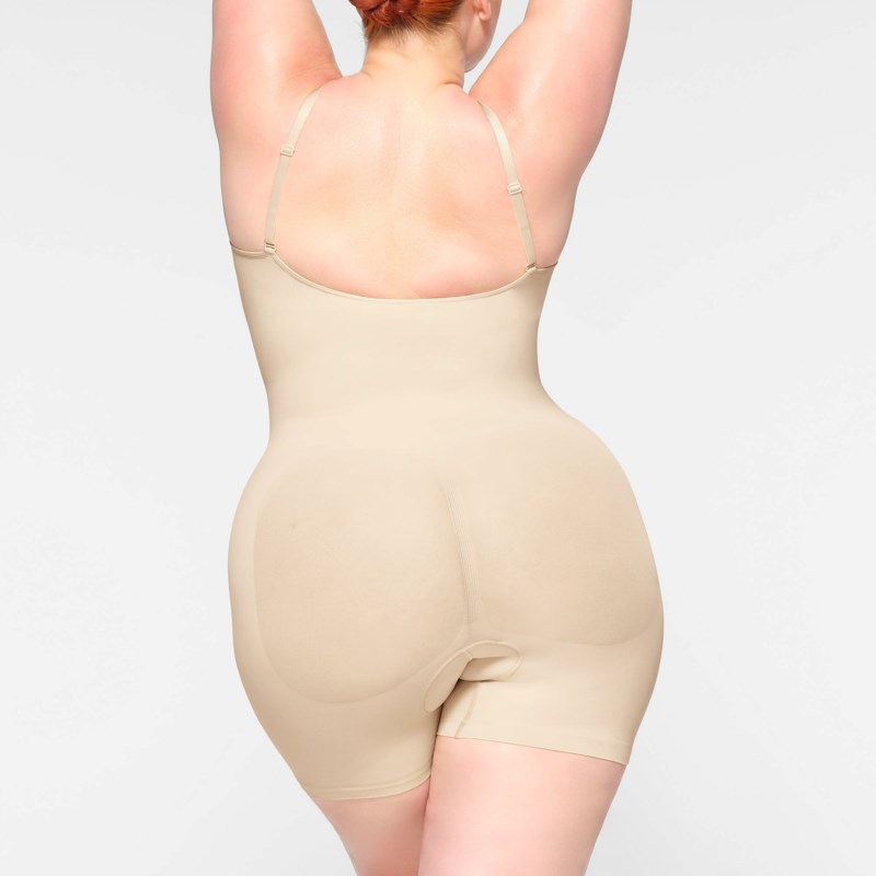Bodysuit seamless sculpt mid thigh clay 4