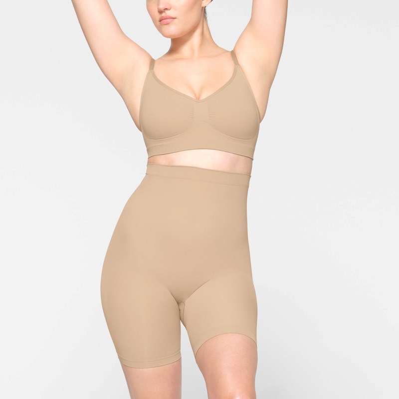 Shapewear shorts seamless sculpt mid thigh clay 14