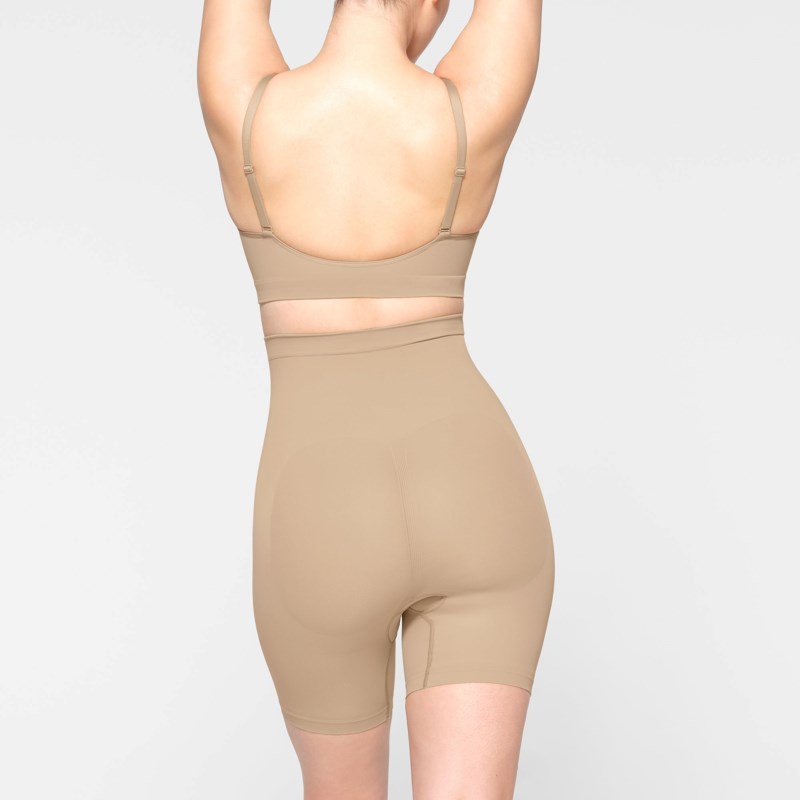 Shapewear shorts seamless sculpt mid thigh clay 16