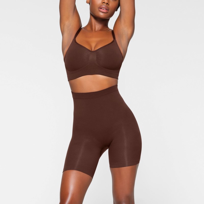 Shapewear shorts seamless sculpt mid thigh clay 2