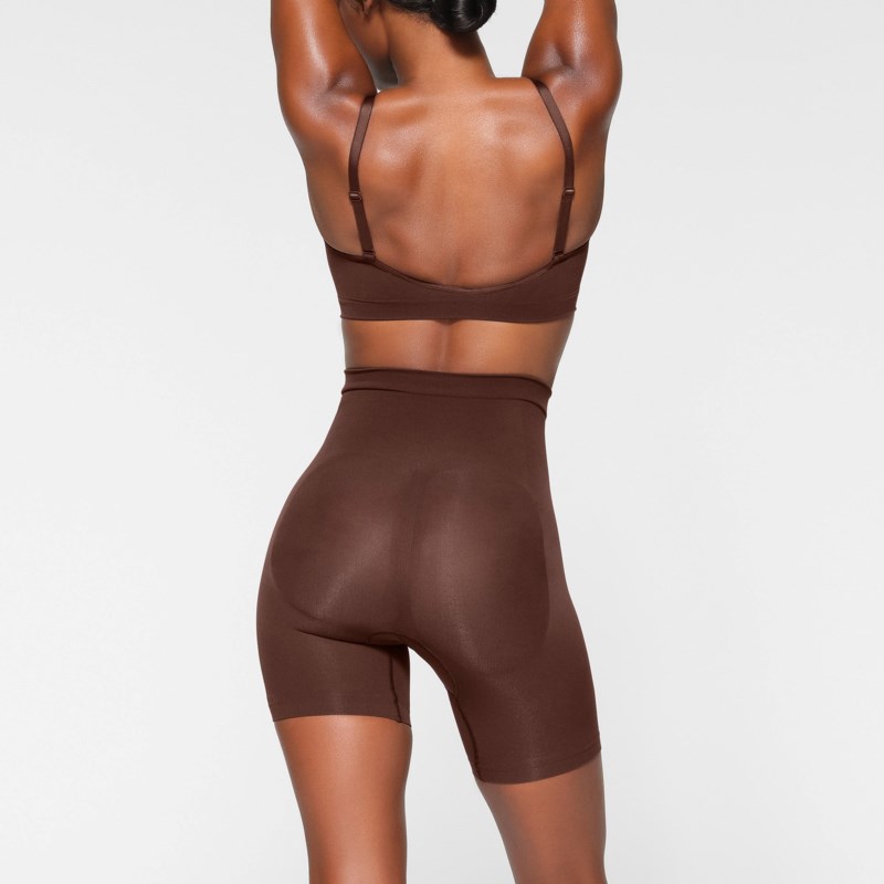 Shapewear shorts seamless sculpt mid thigh clay 4
