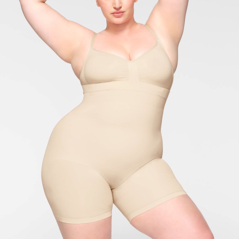 Shapewear shorts seamless sculpt mid thigh clay 2