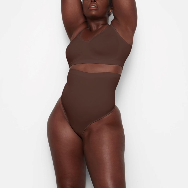 Shapewear trosa seamless sculpt high waist thong cocoa 2
