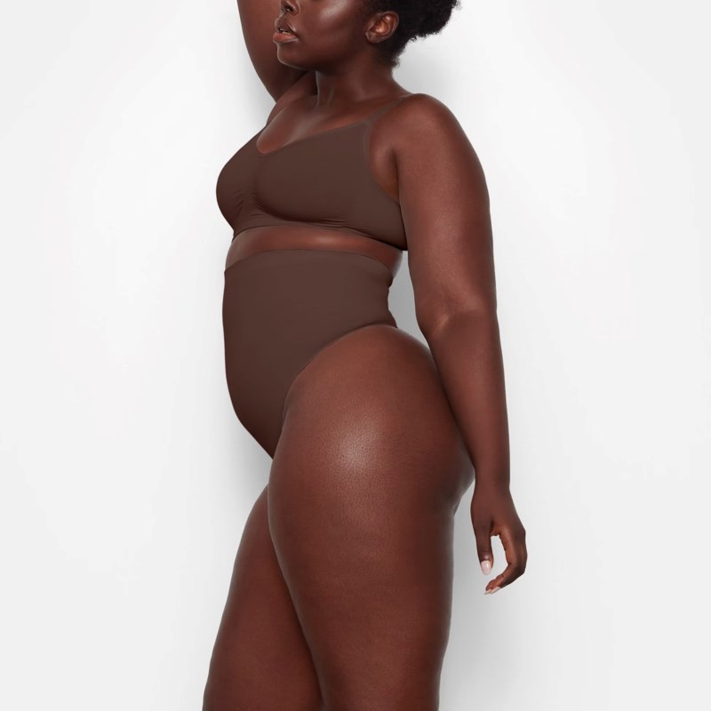 Shapewear trosa seamless sculpt high waist thong cocoa 3