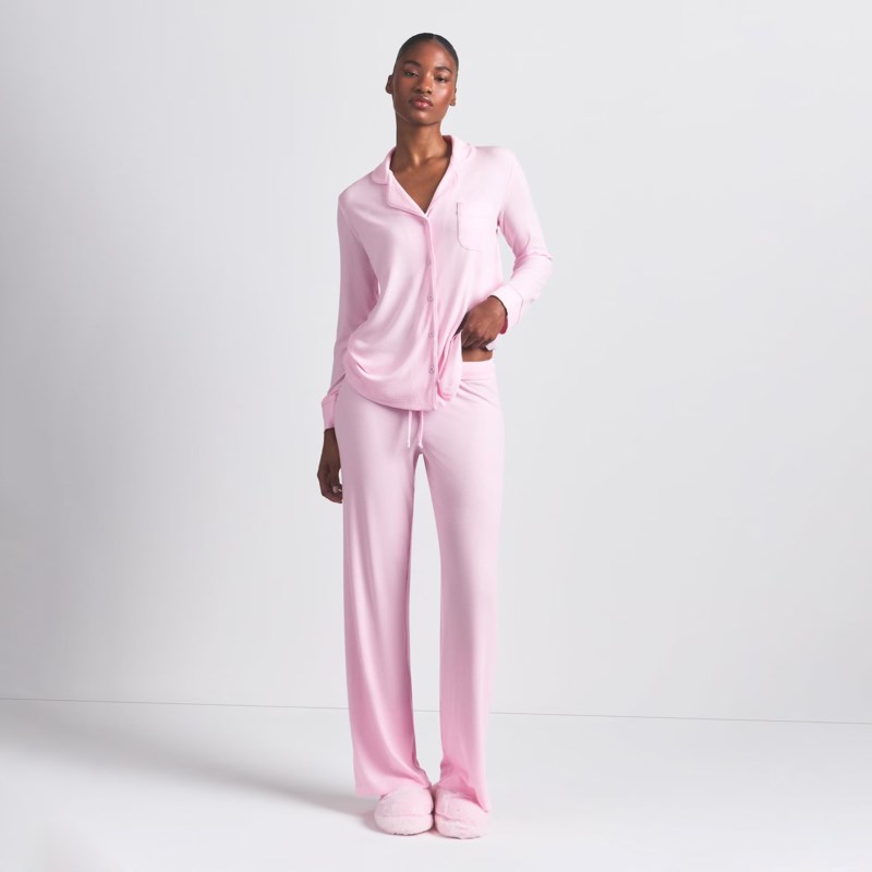 Pyjamas soft lounge sleep set rib heather grey 2