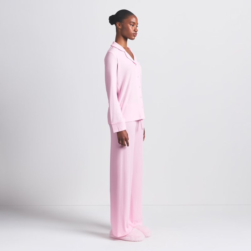 Pyjamas soft lounge sleep set rib heather grey 3