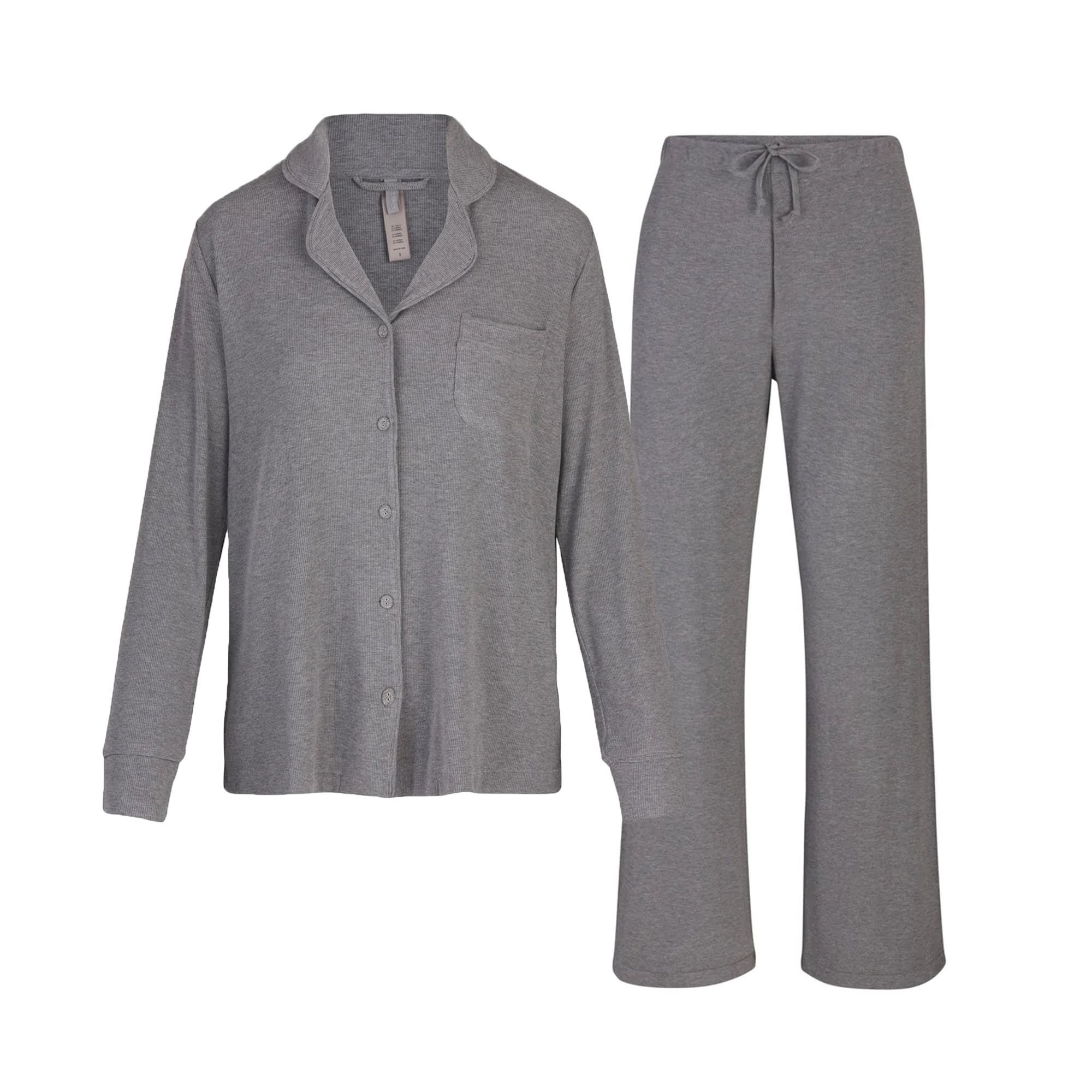 SKIMS - Pyjamas soft lounge sleep set rib heather grey | NK