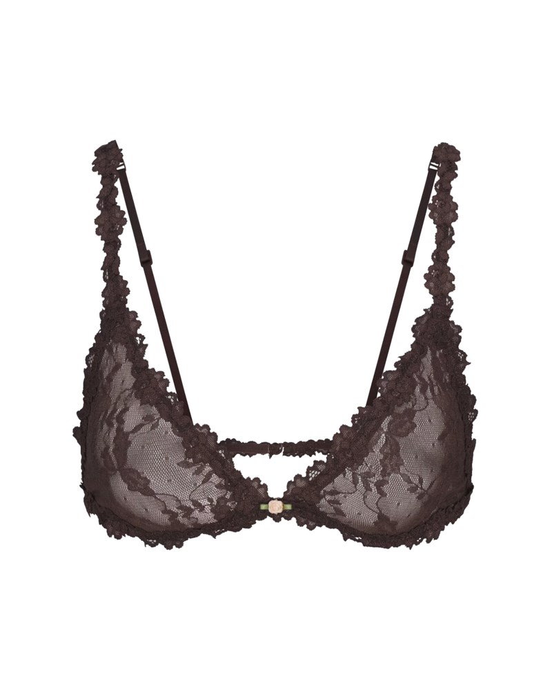 Bralette triangle lace espresso 1