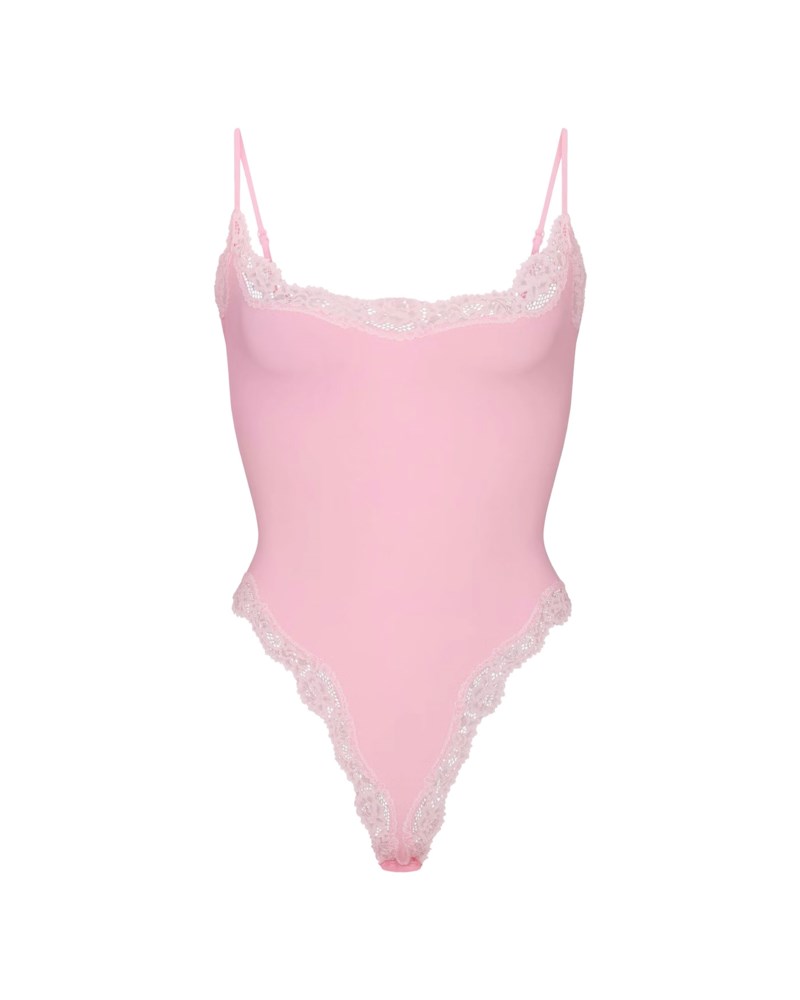 Bodysuit fits everybody lace bubblegum tonal
