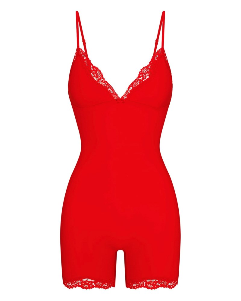 Bodysuit fits everybody lace triangle cayenne