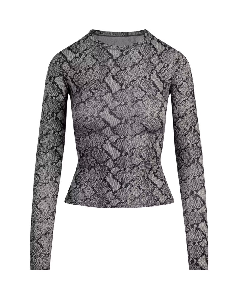Top fits everybody long sleeve shadow snake print